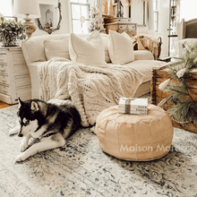 Load image into Gallery viewer, Moroccan Pouf | Ottoman Natural Beige Blush