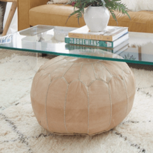 Load image into Gallery viewer, Moroccan Pouf | Ottoman Natural Beige Blush
