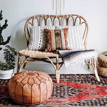 Load image into Gallery viewer, Moroccan Pouf | Ottoman Brown on Brown