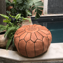 Load image into Gallery viewer, Moroccan Pouf | Ottoman Brown on Brown