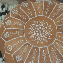 Load image into Gallery viewer, Moroccan Pouf | Ottoman Embroidery+ Caramel