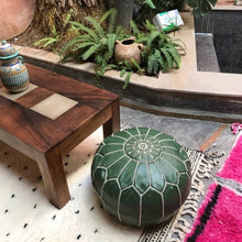 Load image into Gallery viewer, Moroccan Pouf | Ottoman Green