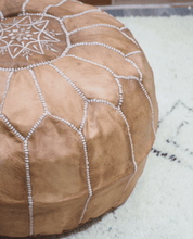 Load image into Gallery viewer, Moroccan Pouf | Ottoman Dye Free Natural Leather