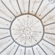 Load image into Gallery viewer, Moroccan Pouf | Ottoman Grey Embroidered