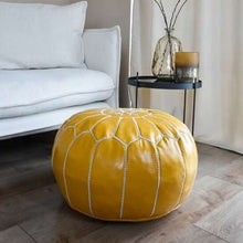 Load image into Gallery viewer, Moroccan Pouf | Ottoman Mustard Yellow