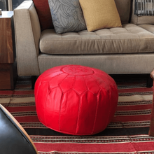 Load image into Gallery viewer, Moroccan Pouf | Ottoman Red