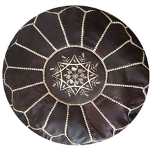 Load image into Gallery viewer, Moroccan Pouf | Ottoman Tobacco Dark