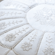 Load image into Gallery viewer, Moroccan Pouf | Ottoman White Embroidered