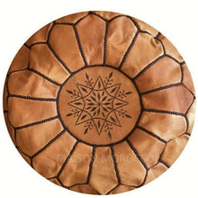 Load image into Gallery viewer, Moroccan Pouf | Ottoman Brown on Brown