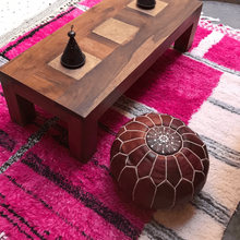 Load image into Gallery viewer, Moroccan Pouf | Ottoman in Mahogany Dark Brown