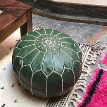 Load image into Gallery viewer, Moroccan Pouf | Ottoman Green