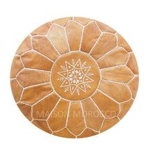 Load image into Gallery viewer, Moroccan Pouf | Ottoman in Light Caramel Brown