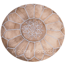 Load image into Gallery viewer, Moroccan Pouf | Ottoman Dye Free Natural Leather