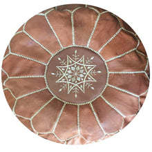 Load image into Gallery viewer, Moroccan Pouf | Ottoman Pecan Brown