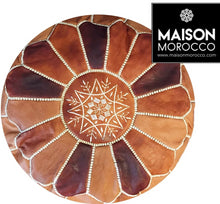 Load image into Gallery viewer, Moroccan Pouf | Ottoman in Caramel Shades