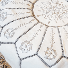Load image into Gallery viewer, Moroccan Pouf | Ottoman Grey Embroidered